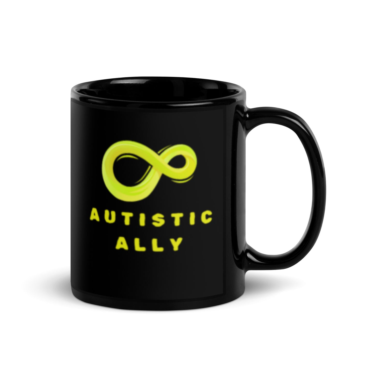 Autistic Ally Black Glossy Mug