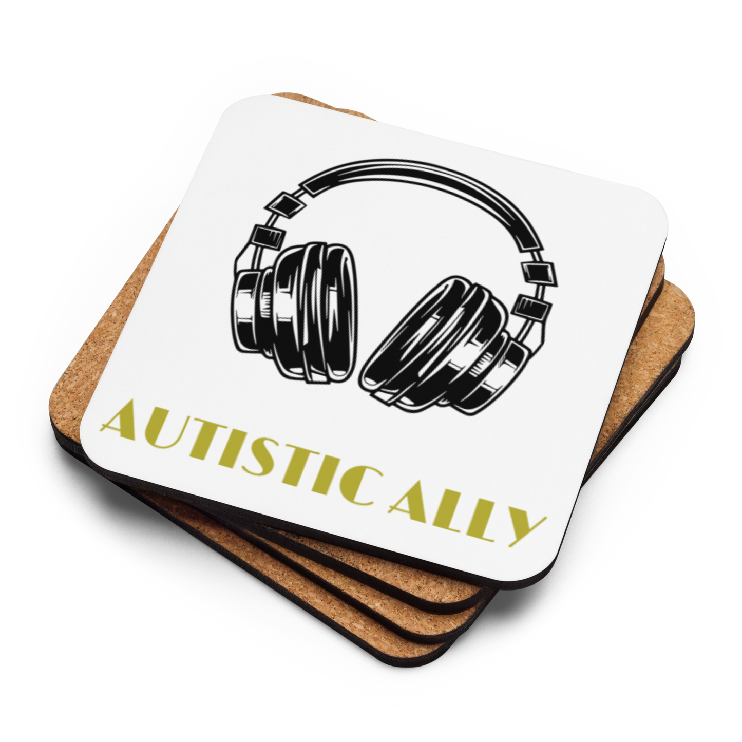 Autistic Ally In Gold Cork-Back Coaster