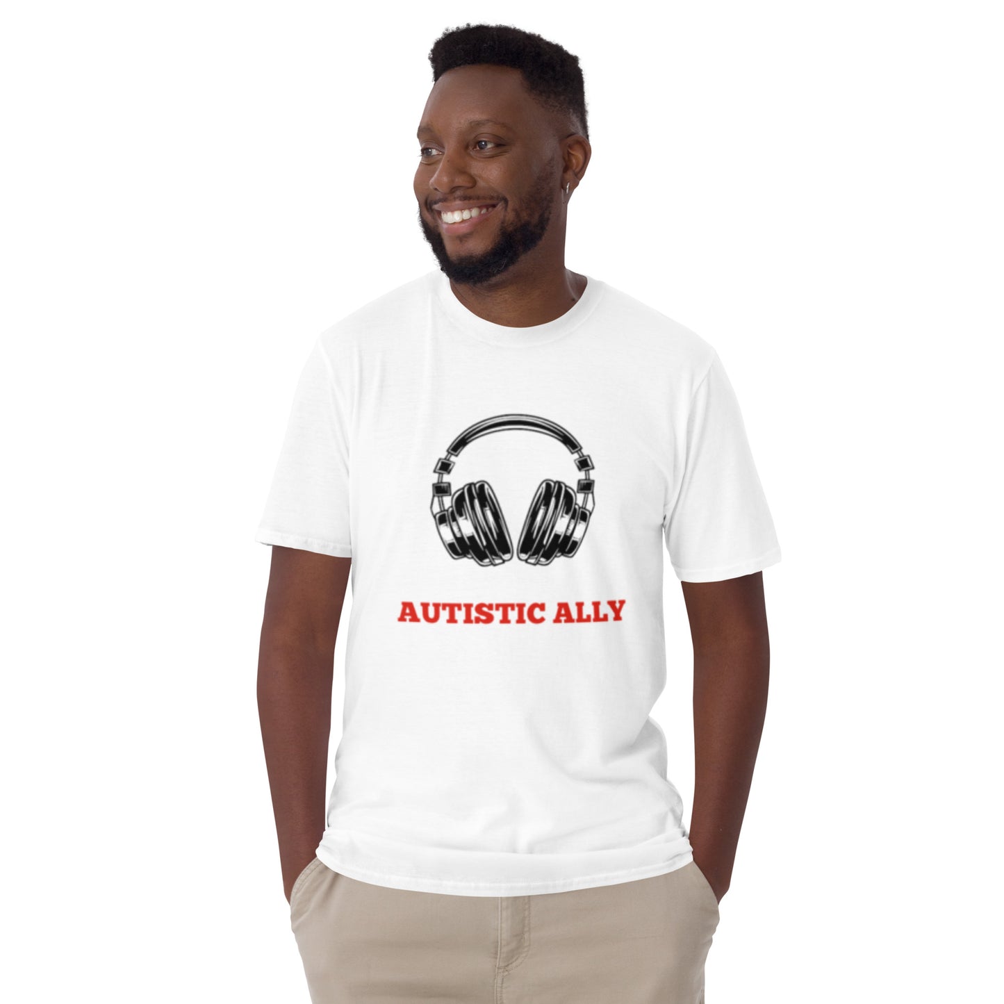 Autistic Ally Headphones Red Design Tee