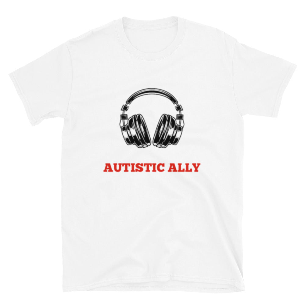 Autistic Ally Headphones Red Design Tee