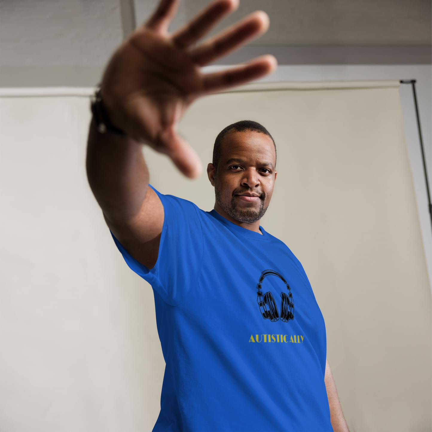 Autistic Ally Headphones Gold Design Tee