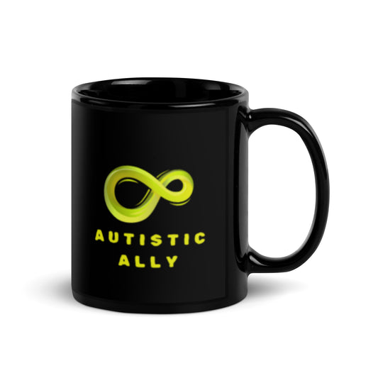 Autistic Ally Black Glossy Mug