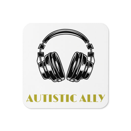 Autistic Ally In Gold Cork-Back Coaster