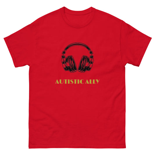 Autistic Ally Headphones Gold Design Tee