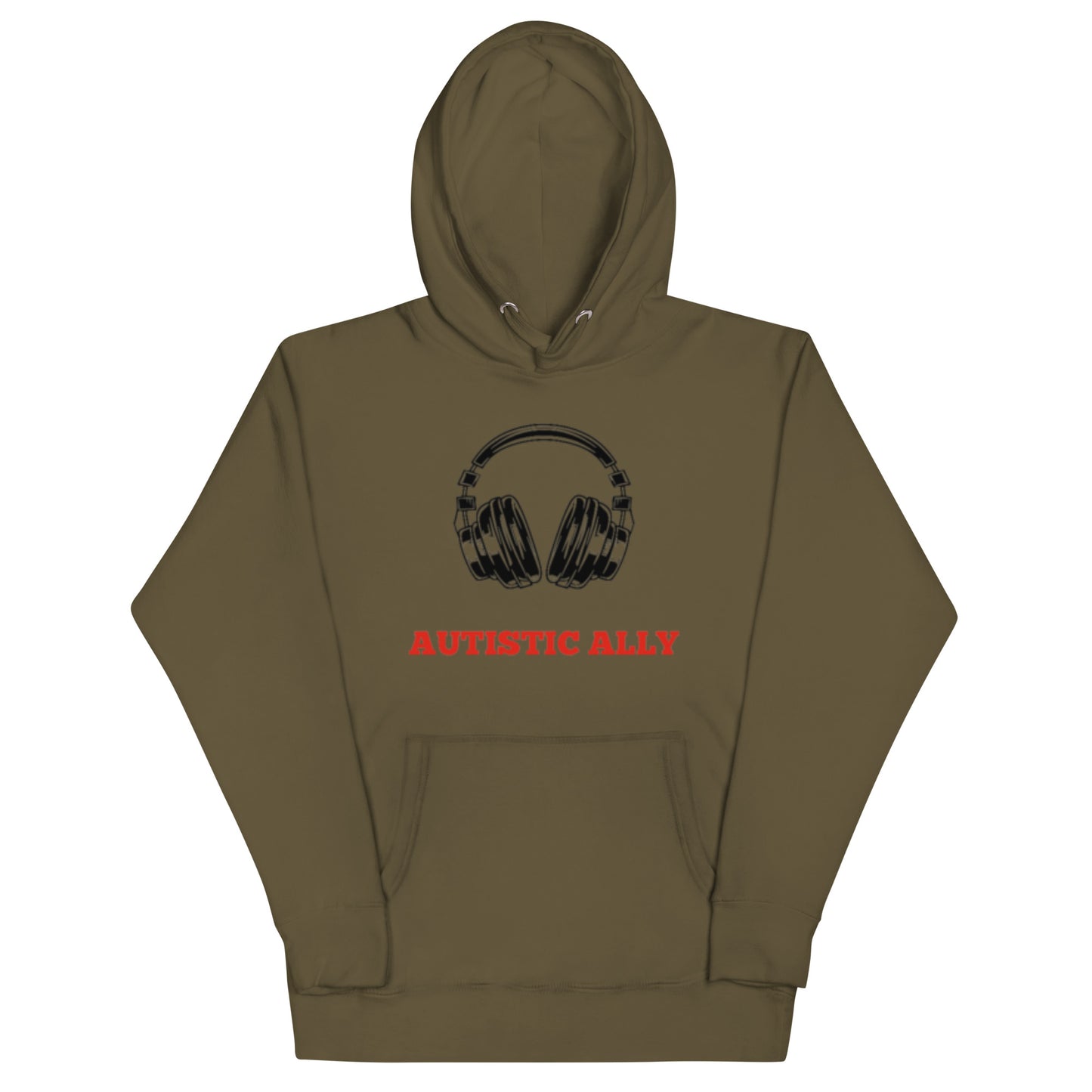 Autistic Ally Headphones Red Design Hoodie