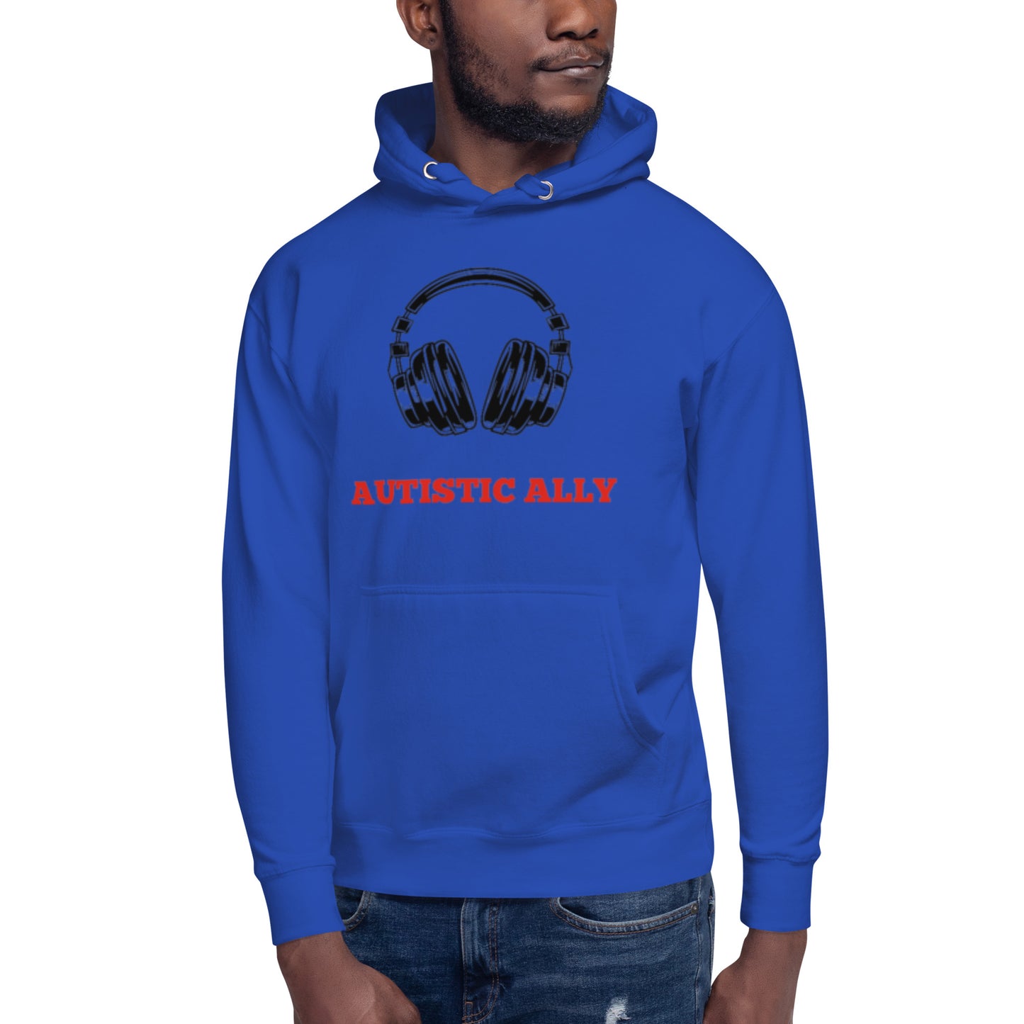 Autistic Ally Headphones Red Design Hoodie