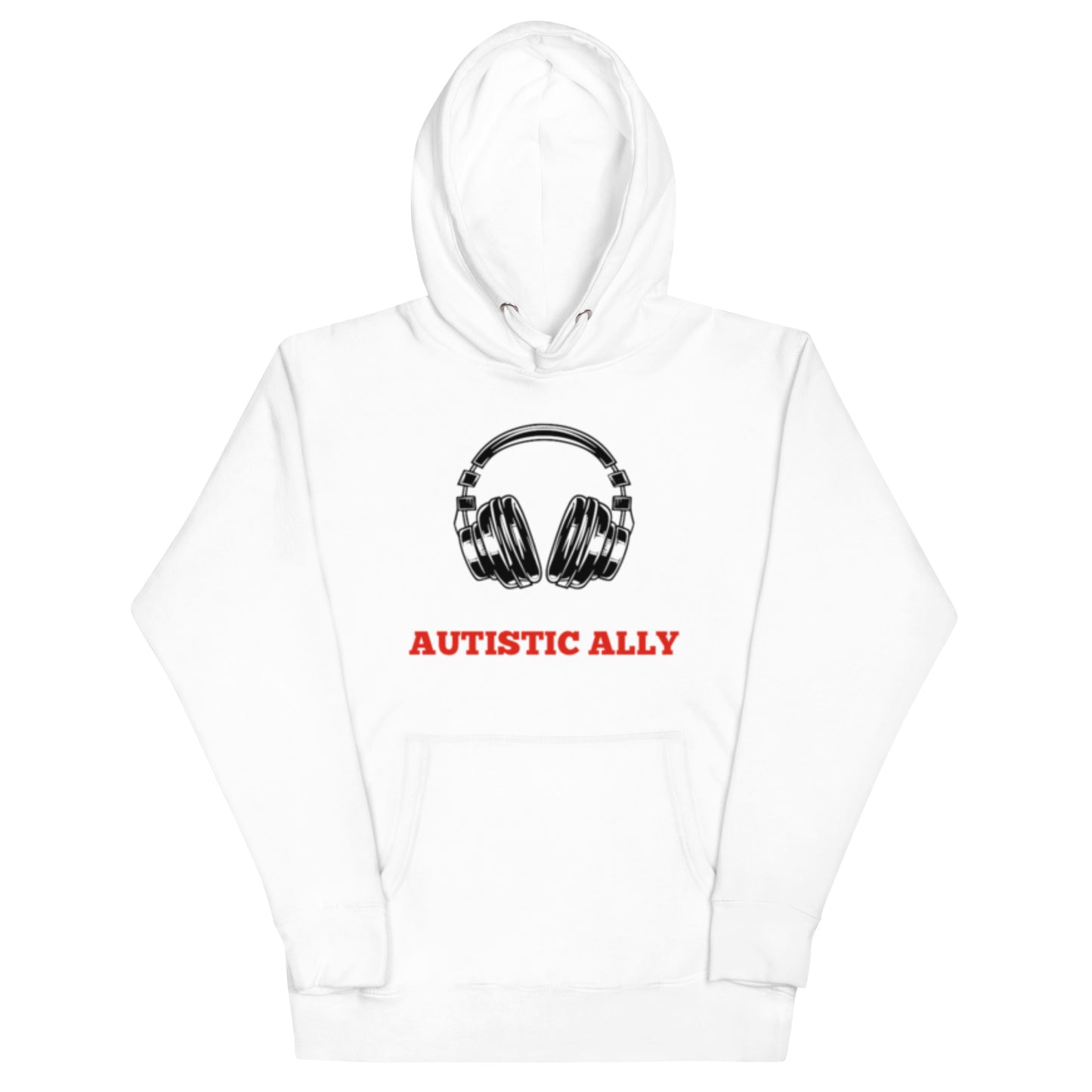 Autistic Ally Headphones Red Design Hoodie